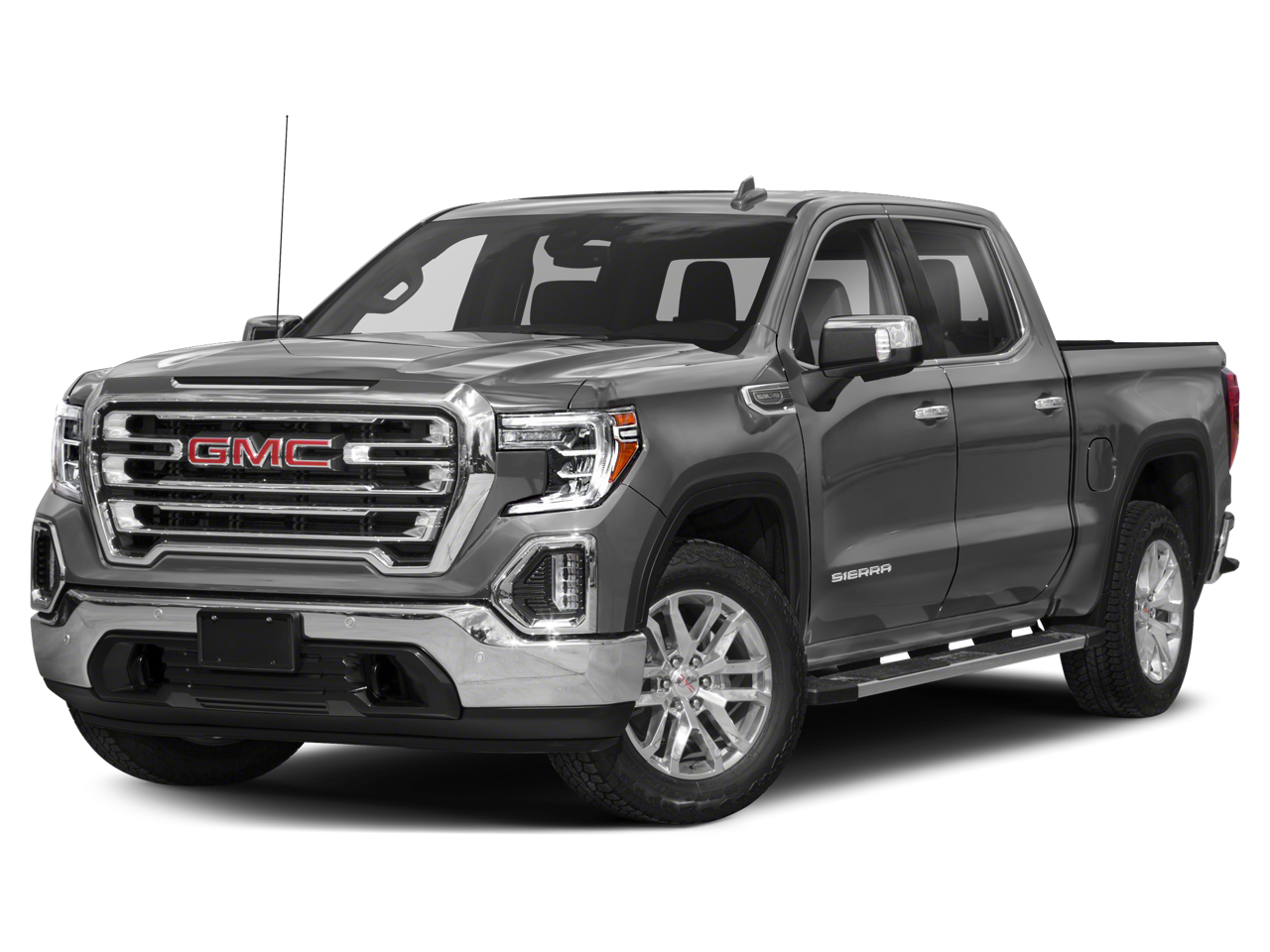 2020 GMC Sierra 1500 SLT in Pacific Blue Metallic — front three-quarter view
