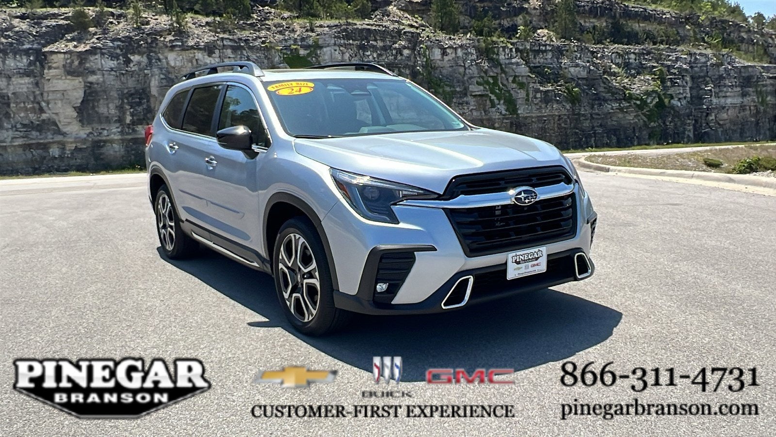 2024 Subaru Ascent Touring in Silver — front three-quarter view