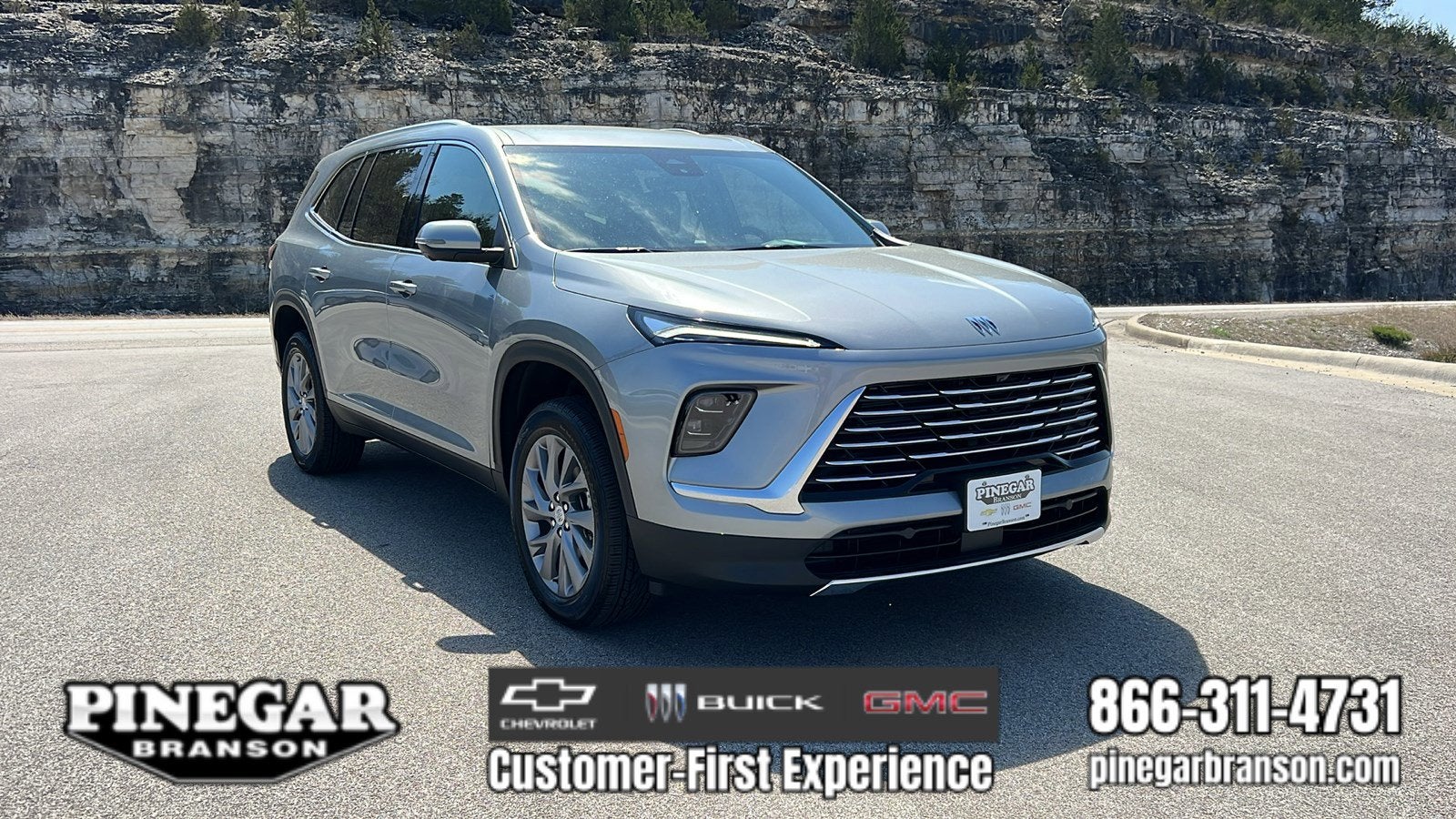 2026 Buick Enclave Preferred in Moonstone Gray Metallic — front three-quarter view