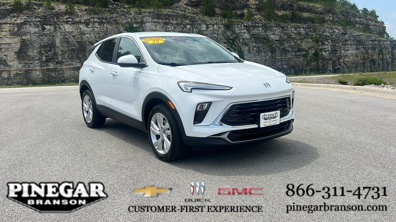 2025 Buick Encore GX Preferred in Summit White — front three-quarter view