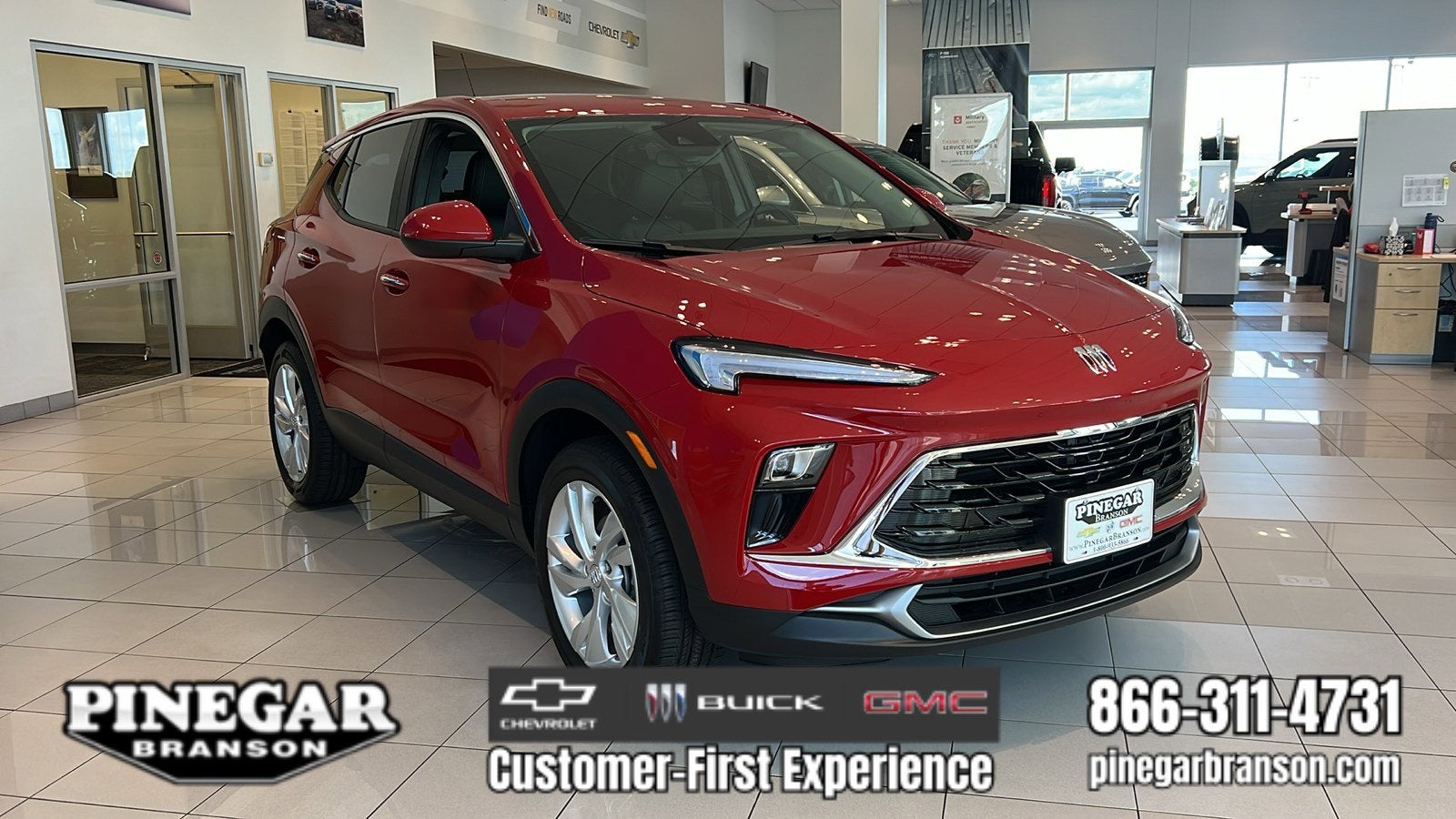 2026 Buick Encore GX Preferred in Brilliant Red — front three-quarter view