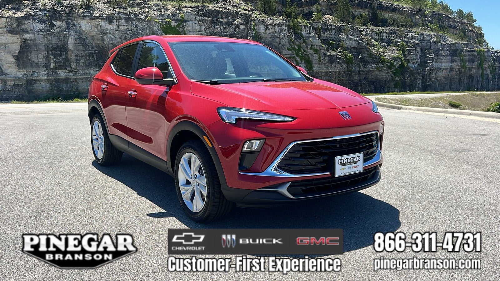 2026 Buick Encore GX Preferred in Brilliant Red — front three-quarter view