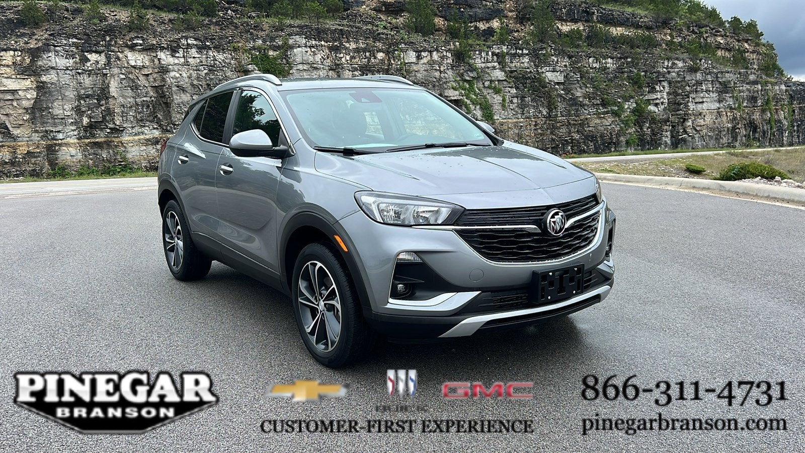2023 Buick Encore GX Select in Moonstone Gray Metallic — front three-quarter view