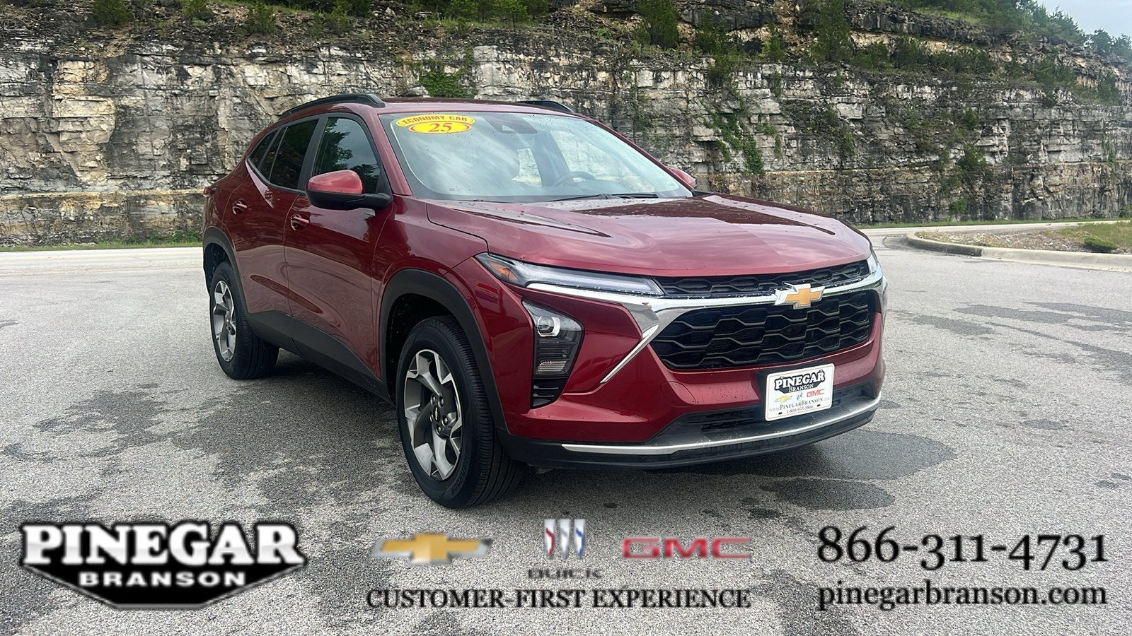 2025 Chevrolet Trax LT in Crimson Metallic — front three-quarter view