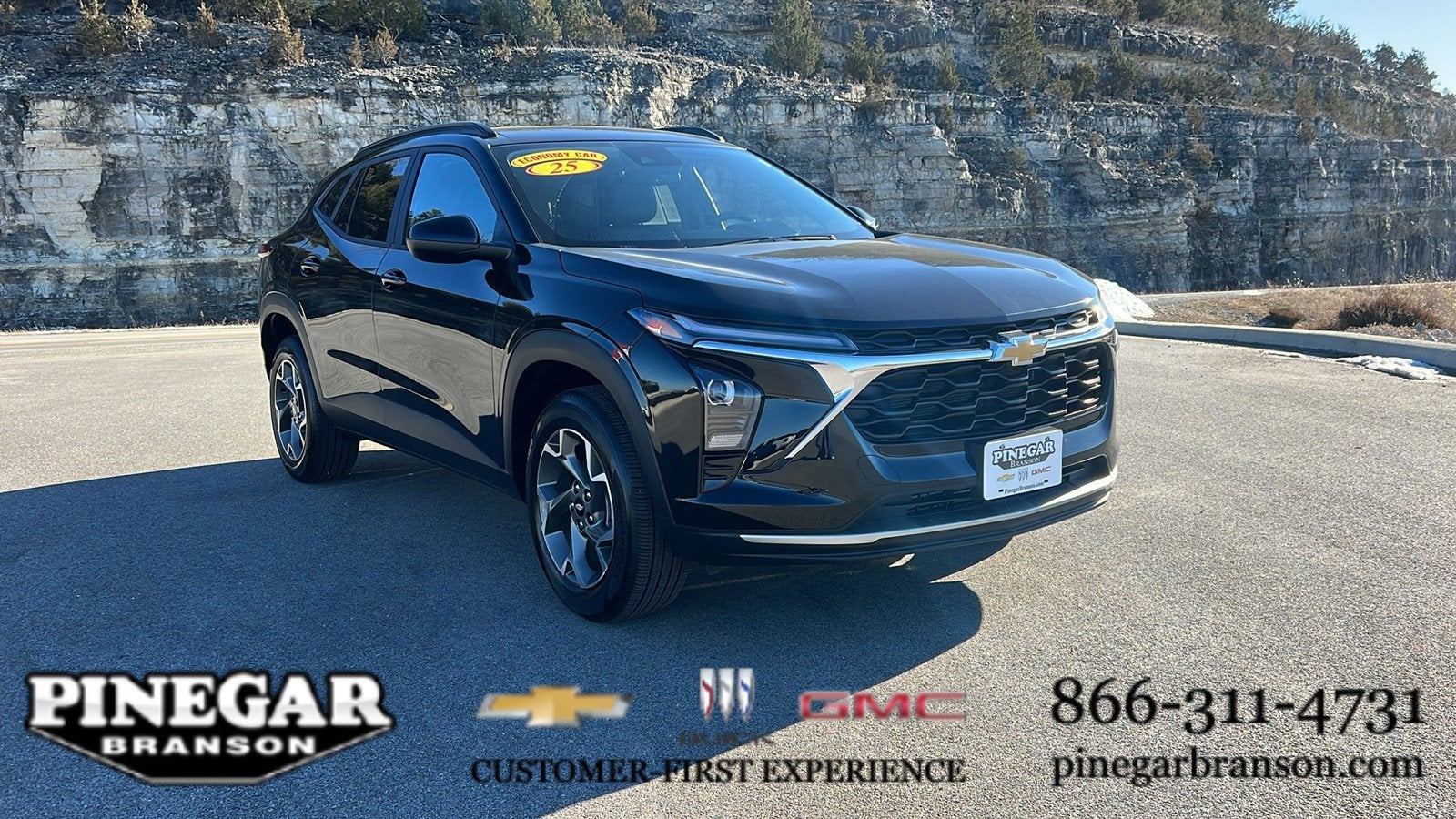 2025 Chevrolet Trax LT in Mosaic Black Metallic — front three-quarter view